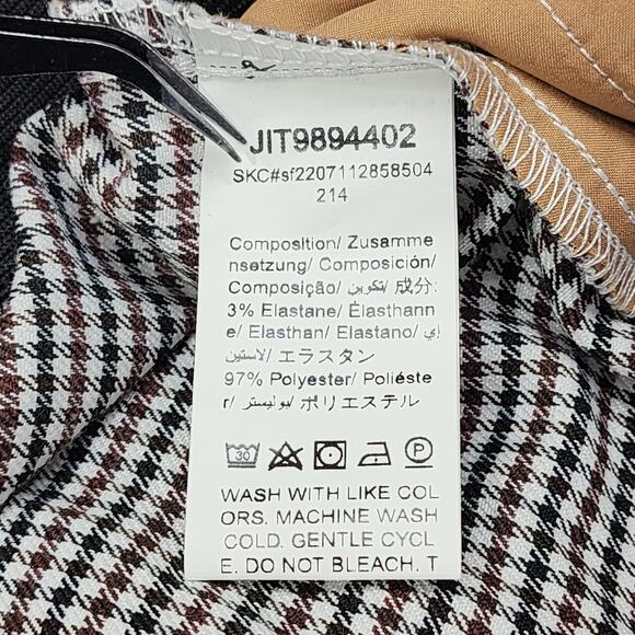 Shien Curve Pants Womens 4XL Black Brown Houndstooth High Rise Wide Leg Preppy - Picture 4 of 10